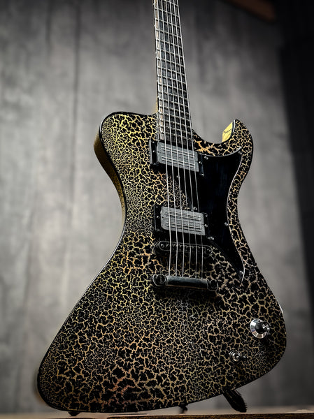 R2 Flat Top - black gold crackle holographic - 26247