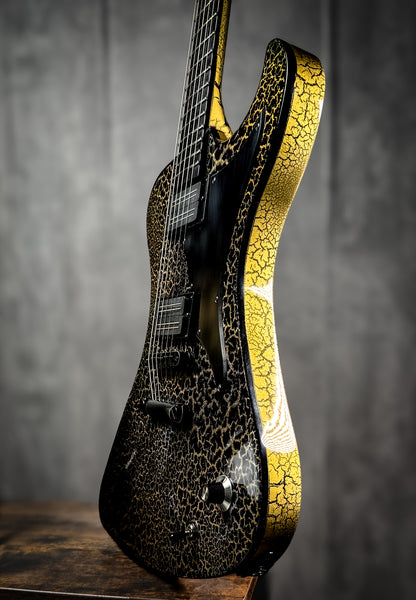R2 Flat Top - black gold crackle holographic - 26247