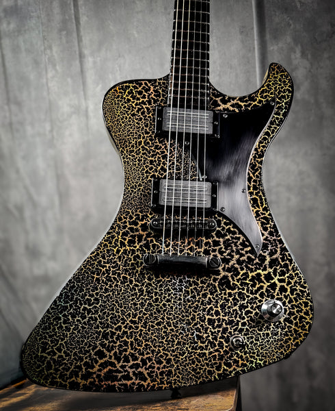 R2 Flat Top - black gold crackle holographic - 26247