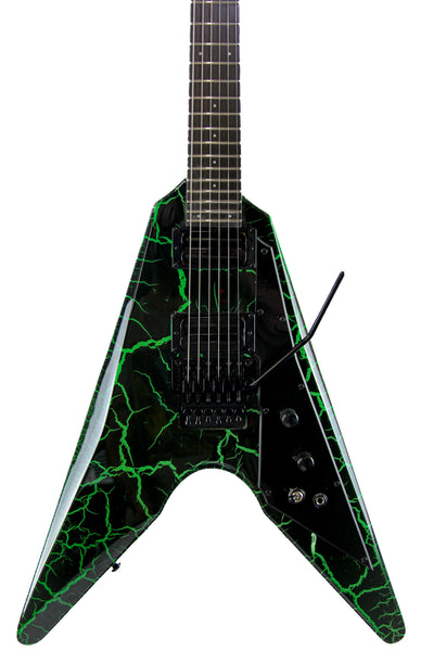 Asteroid DE - Black/Green Crackle w/ Floyd Rose